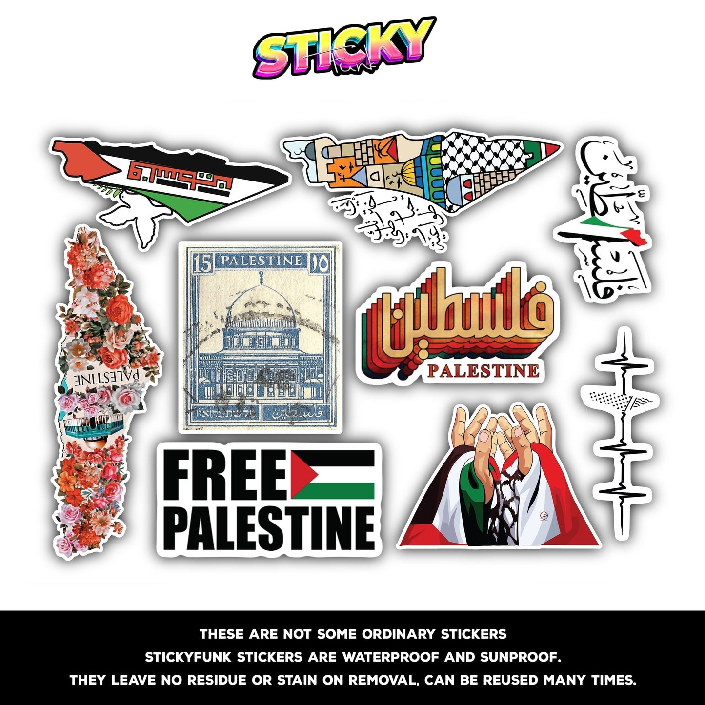 PALESTINE STICKERS SHEET
