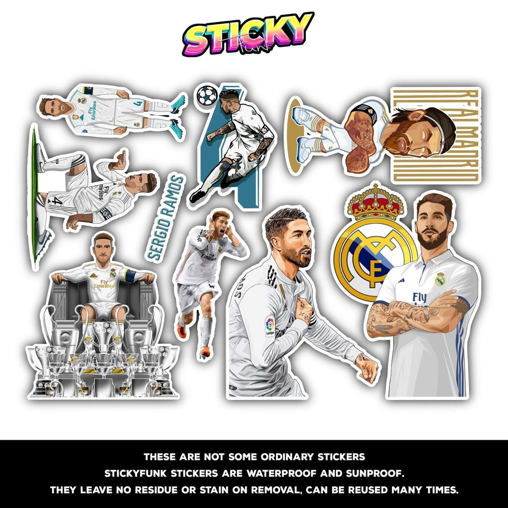 SERGIO RAMOS MINI STICKERS SHEET - stickyfunk premium stickers