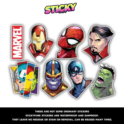 MARVELS MINI STICKERS SHEET - stickyfunk premium stickers