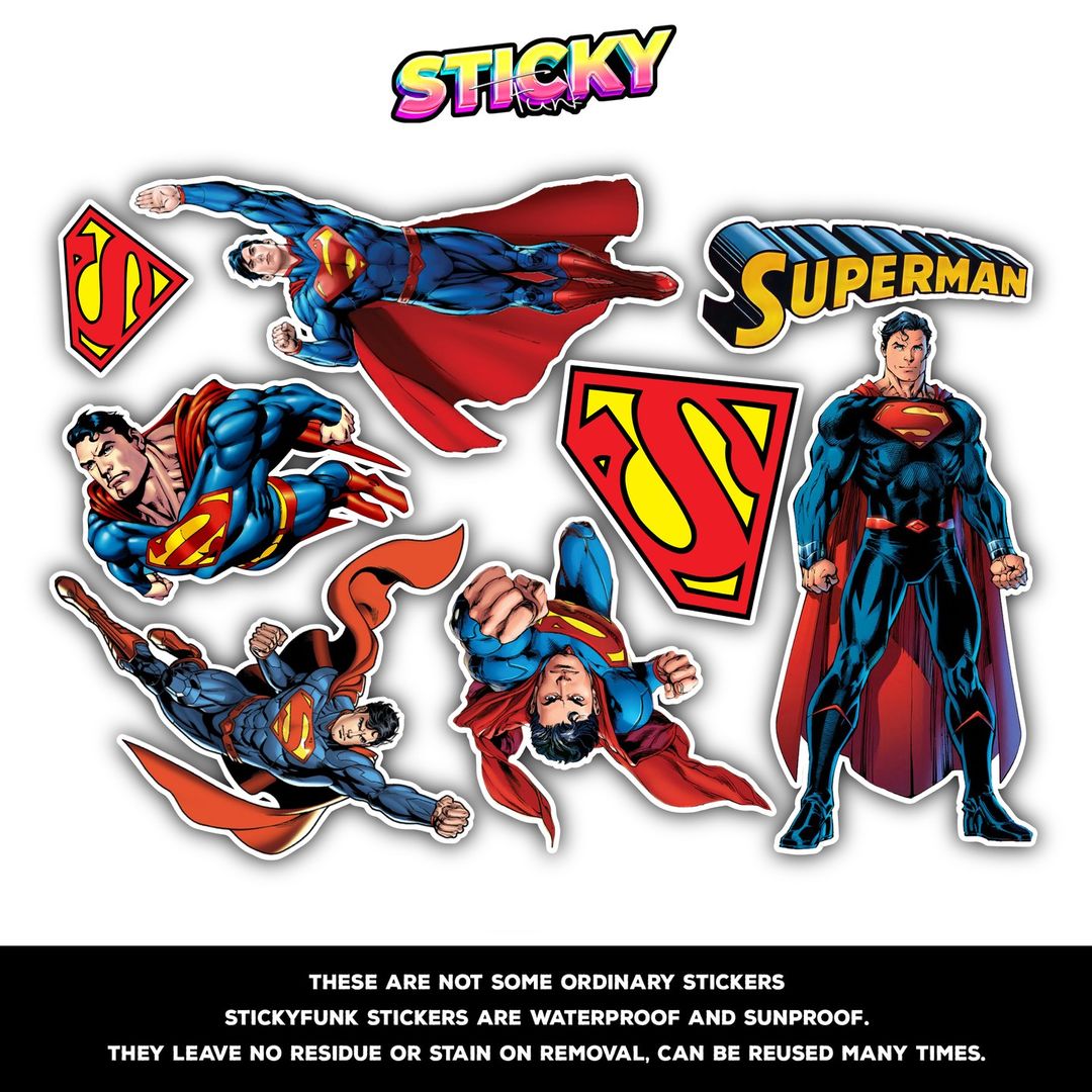 SUPERMAN MINI STICKERS SHEET - stickyfunk premium stickers