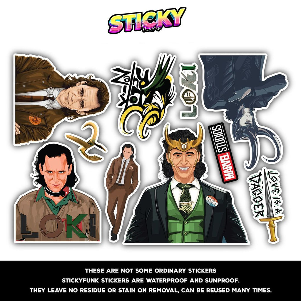 LOKI MINI STICKERS SHEET - stickyfunk premium stickers