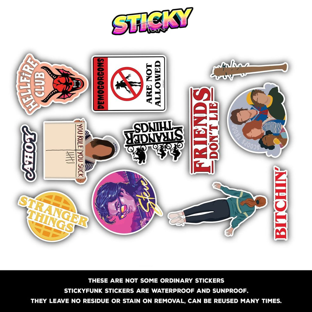 STRANGER THINGS MINI STICKERS SHEET - stickyfunk premium stickers