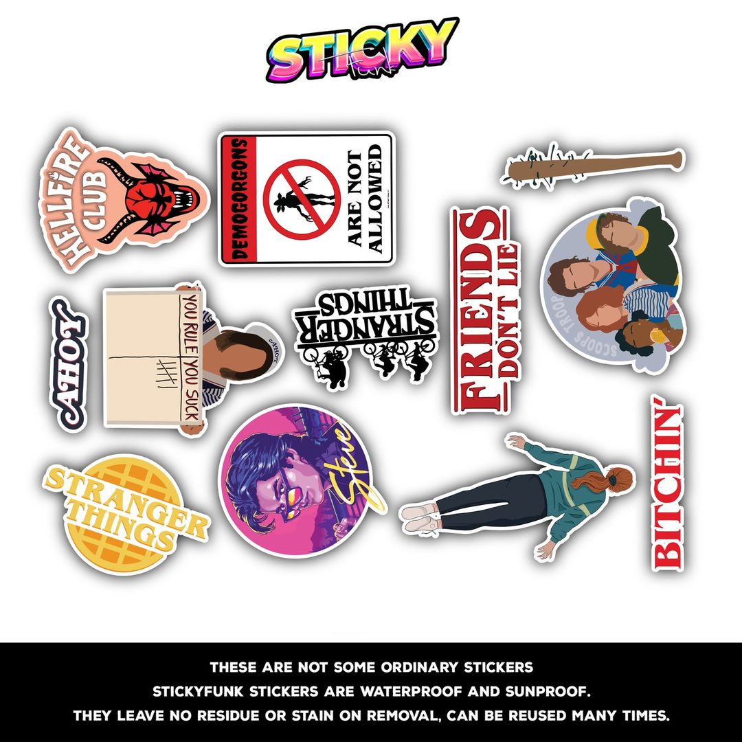 STRANGER THINGS MINI STICKERS SHEET - stickyfunk premium stickers