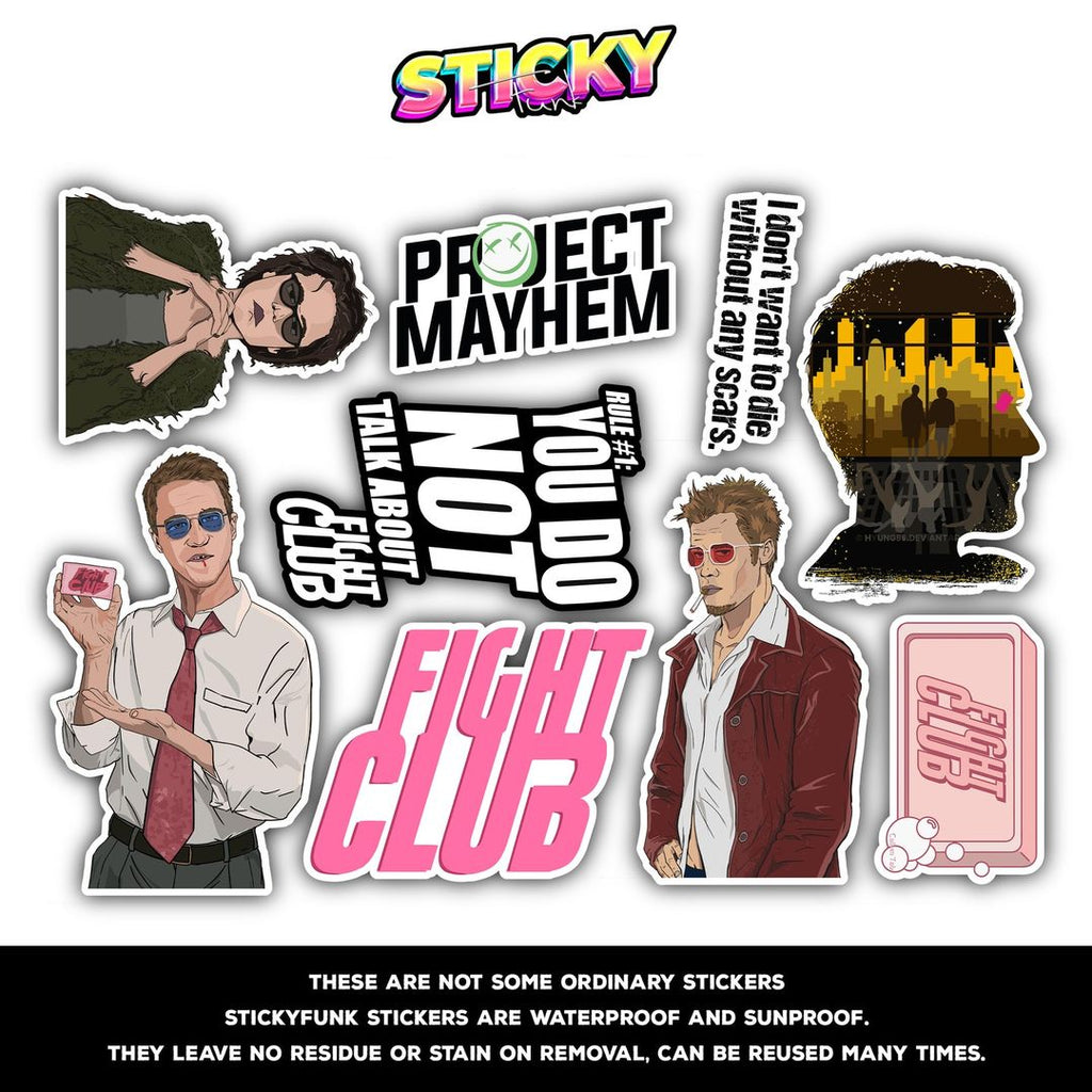 FIGHT CLUB MINI STICKERS SHEET - stickyfunk premium stickers