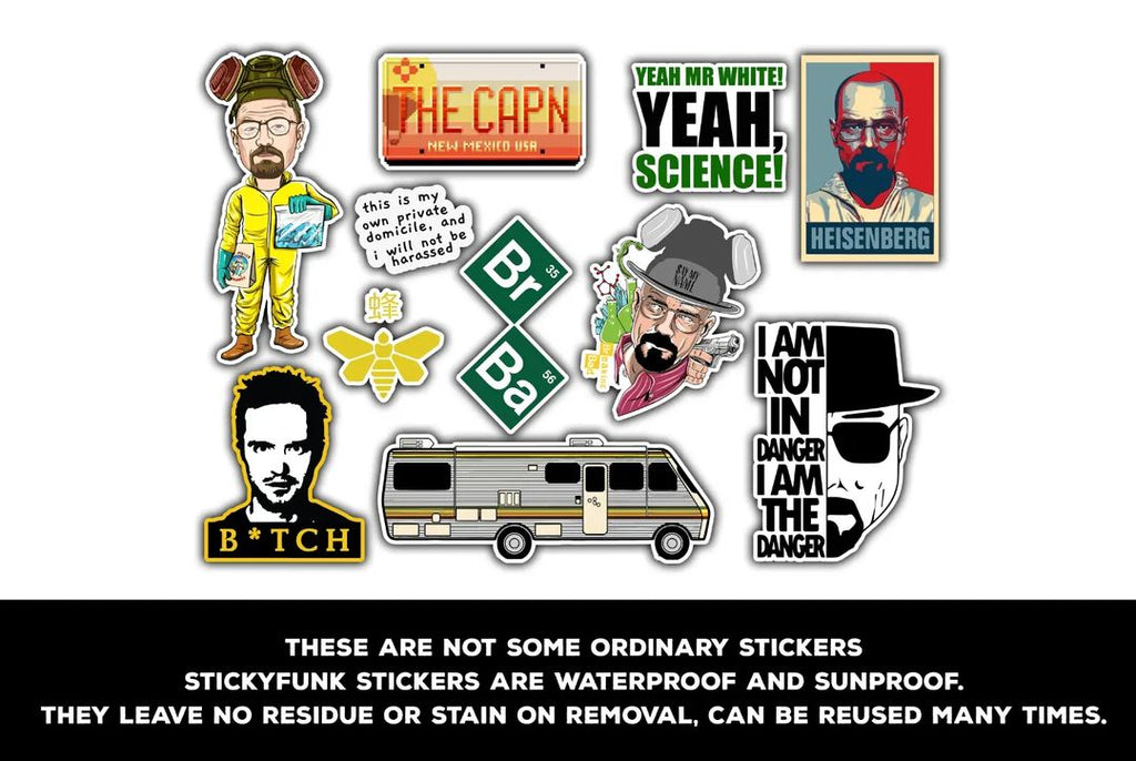 BREAKING BAD MINI STICKERS SHEET - stickyfunk premium stickers