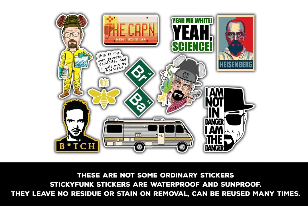 BREAKING BAD MINI STICKERS SHEET - stickyfunk premium stickers