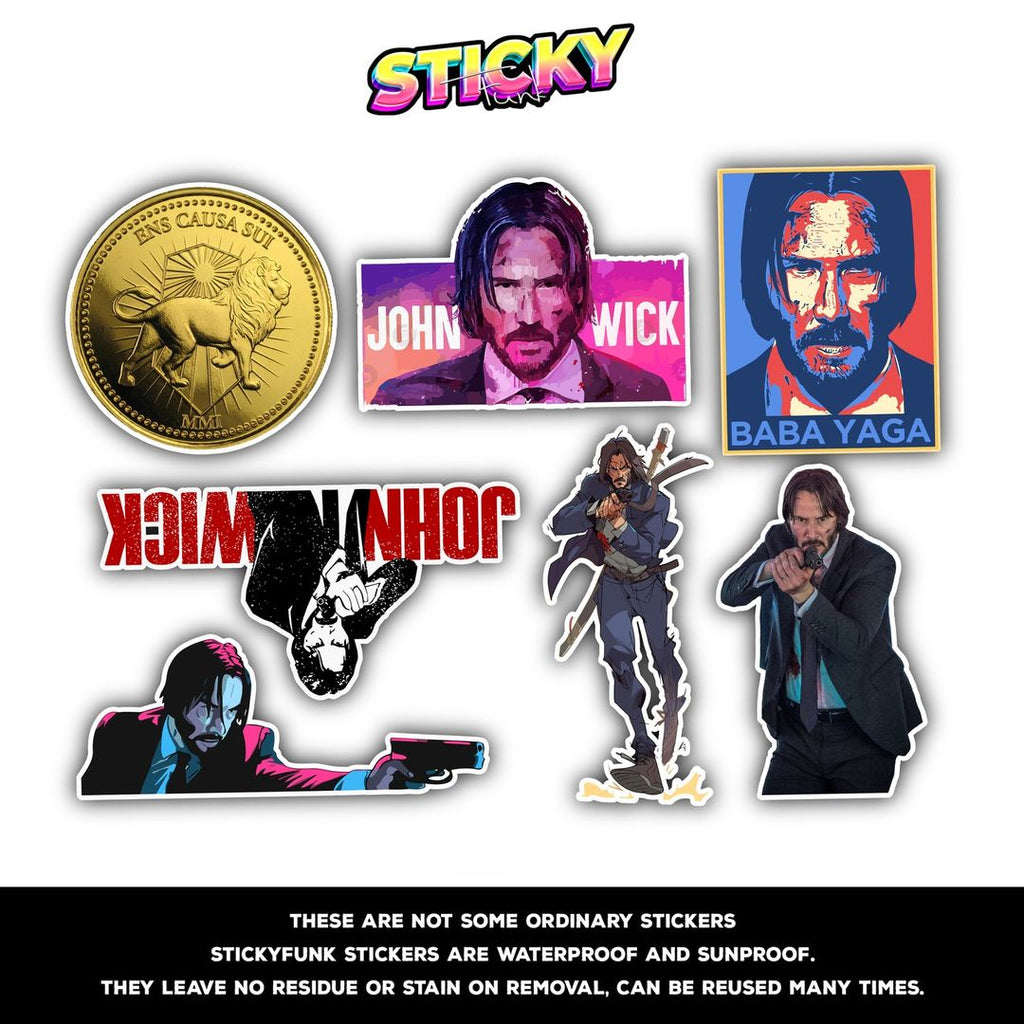 JOHN WICK MINI STICKERS SHEET - stickyfunk premium stickers