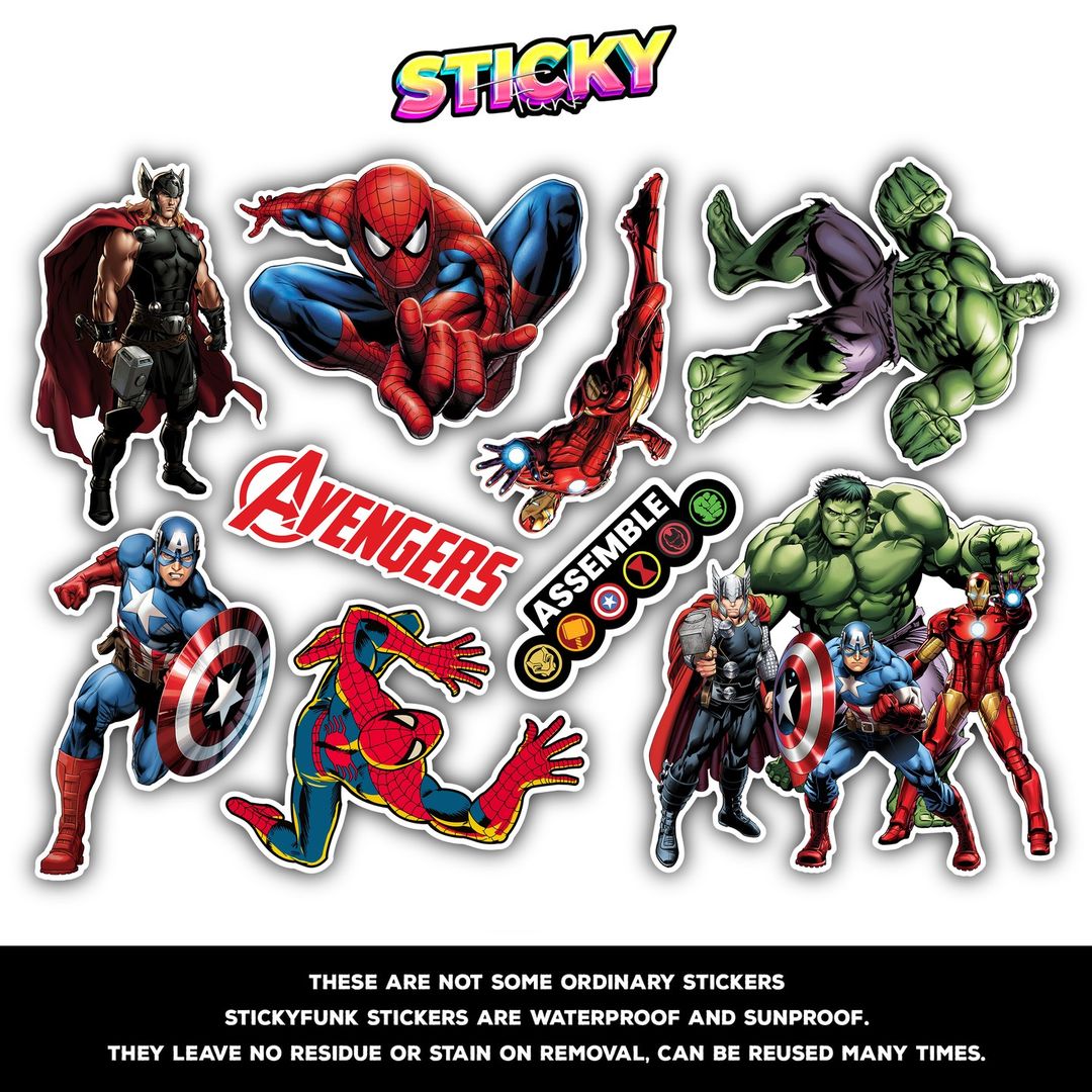 AVENGERS MINI STICKERS SHEET - stickyfunk premium stickers