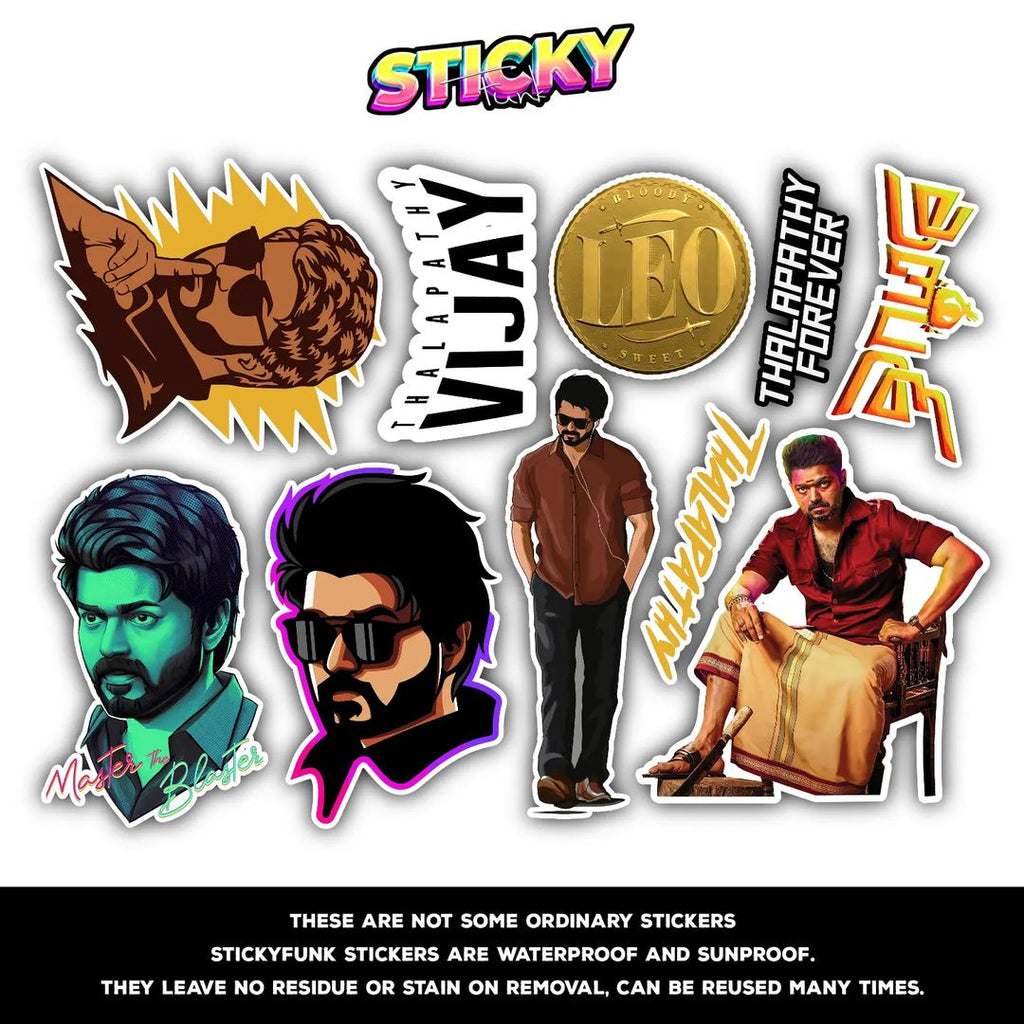 THALAPATHY VIJAY MINI STICKERS SHEET - stickyfunk premium stickers
