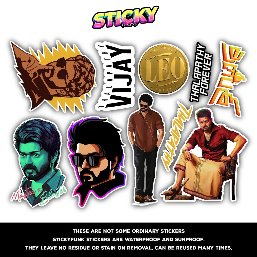 THALAPATHY VIJAY MINI STICKERS SHEET - stickyfunk premium stickers