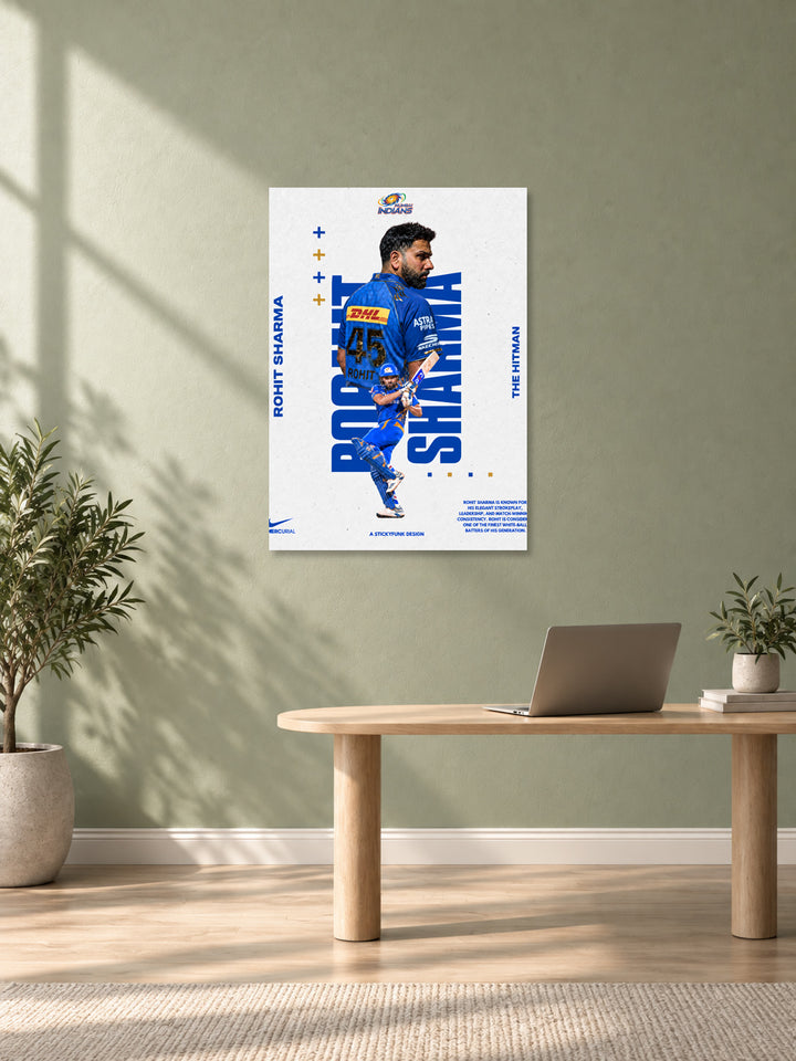 Rohit Sharma Mumbai Indians Cricket Wall Poster – Hitman