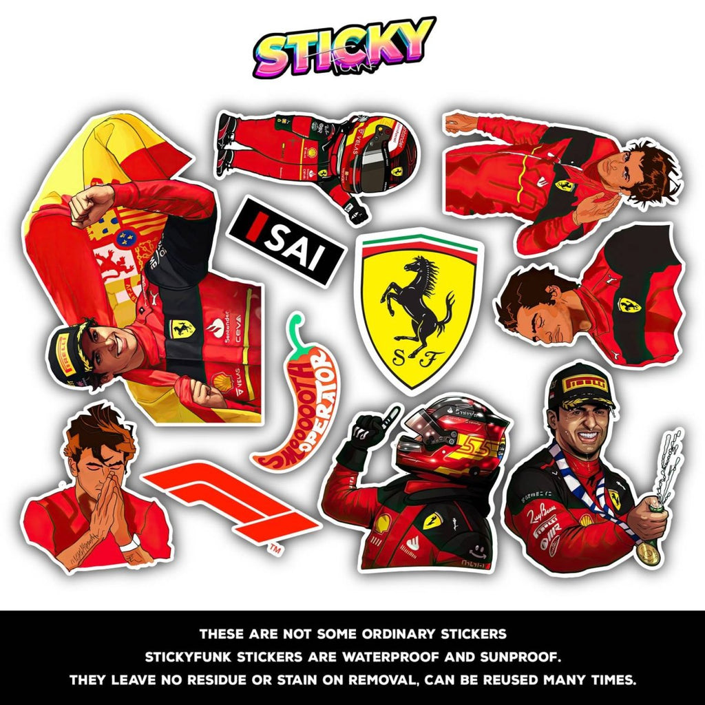 CARLOS SAINZ JR. MINI STICKERS SHEET - stickyfunk premium stickers