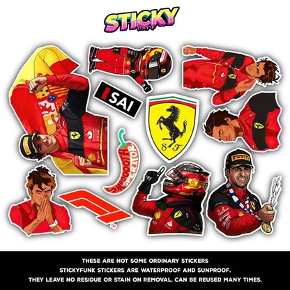 CARLOS SAINZ JR. MINI STICKERS SHEET - stickyfunk premium stickers