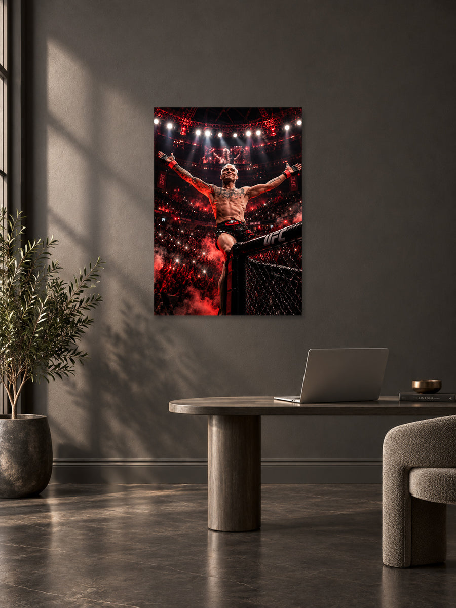 UFC cage celebration wall poster mockup