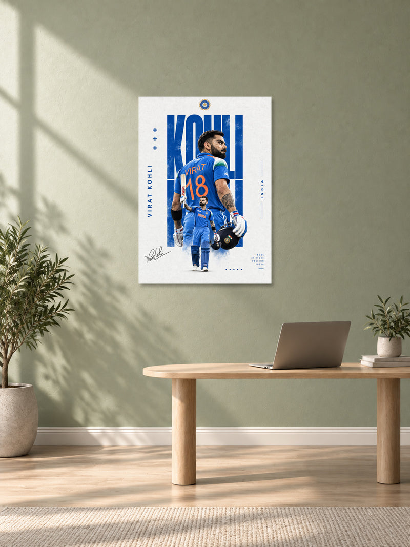 Virat Kohli India Cricket Wall Poster – Design 02