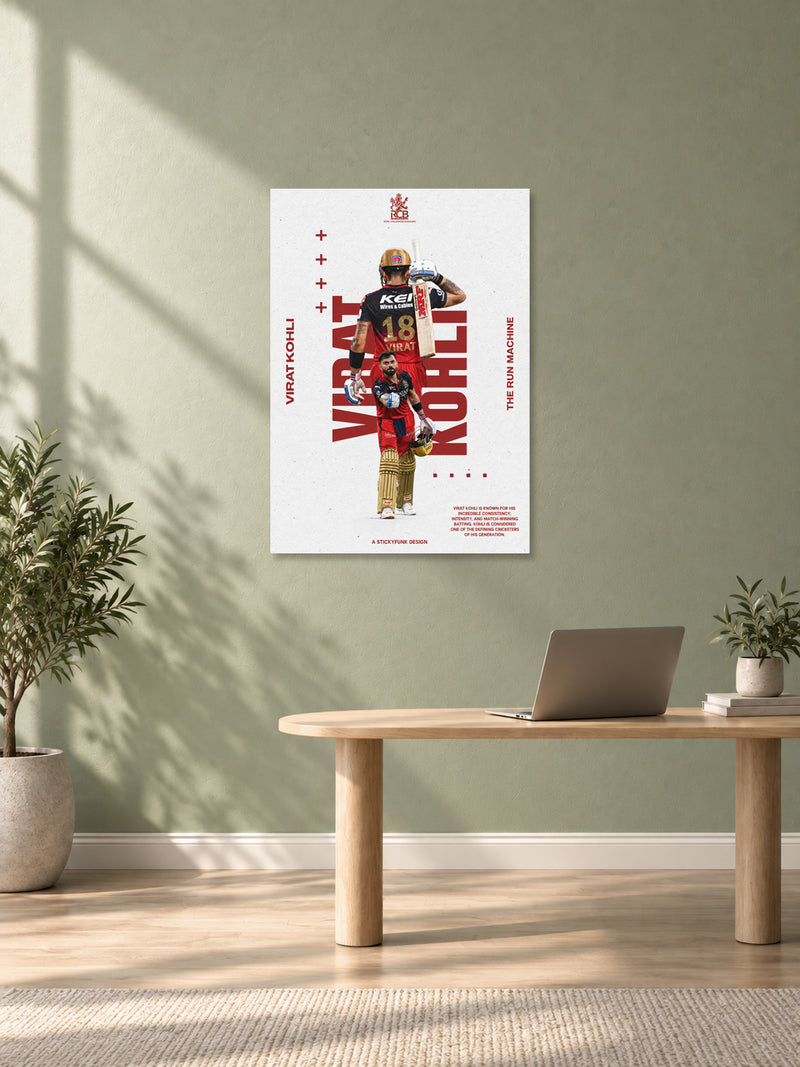 Virat Kohli RCB Cricket Wall Poster – Run Machine 02