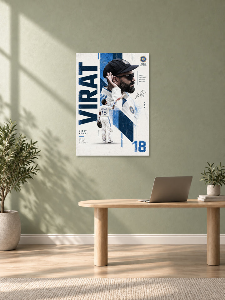 Virat Kohli Test Cricket Wall Poster